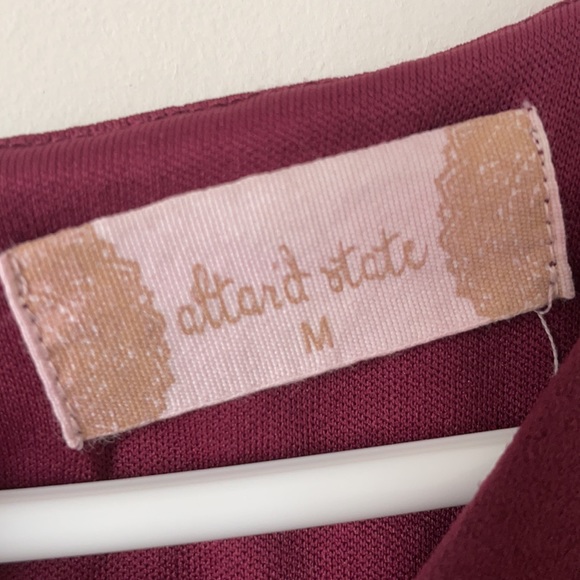 Altar’d State Burgundy Long Sleeve Romper - Picture 2 of 6